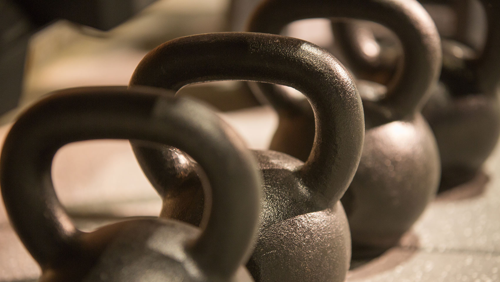 Kettleballs lined up