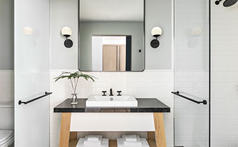 The Kimpton Pittman Hotel bathroom vanity