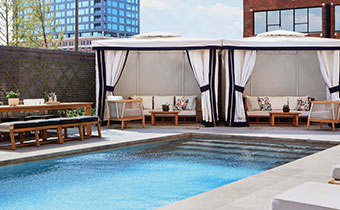 Pittman pool deck with cabanas