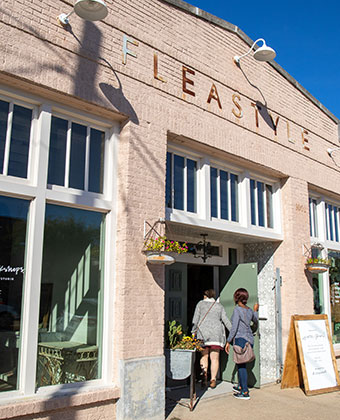 retail establishment stone entrance