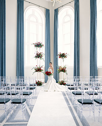 Ballroom set up for wedding